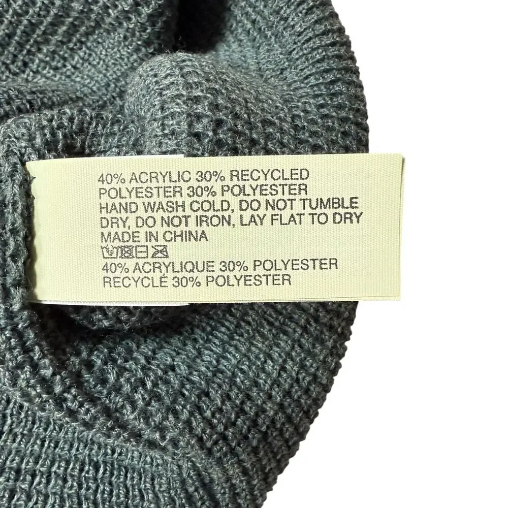 Vuori Alpine Waffle Knit Beanie Grey Ski Hat OS Unisex NWOT - Picture 4 of 6